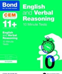 Bond 11+: English & Verbal Reasoning: CEM 10 Minute Tests: 8-9 years - Michellejoy Hughes