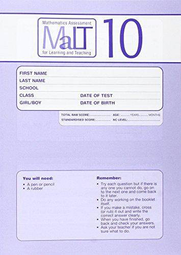 MaLT Test 10 (Pack of 10) (Mathematics Assessment for Learning and Teaching) - Julian Williams - 9780340886434