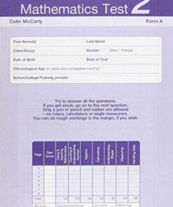 Access Mathematics Test (AMT) 2 Form A: Test 2: Form A  (secondary/FE) - Colin McCarty - 9780340958476