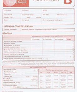 Diagnostic Reading Analysis (DRA) Pupil Record Sheet B (Pack of 10) 2nd ed - Colin McCarty - 9780340976081