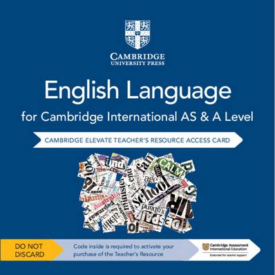 Cambridge International AS and A Level English Language Cambridge Elevate Teacher's Resource Access Card - Patrick Creamer - 9781108455893