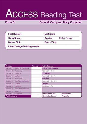 Access Reading Test (ART): Form D (Pack of 10) - Colin McCarty - 9781444196344