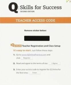 Q: Skills for Success (2nd Edition) (All Skills - Any Level) Teacher Online Access Code Card -  - 9780194818001
