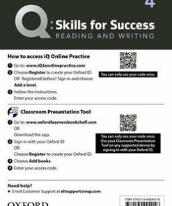 Q: Skills for Success (3rd Edition) 4 Reading and Writing Teacher's Internet Access Card - Debra Daise - 9780194904018