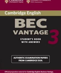 Cambridge BEC Vantage 3 Student's Book with Answers - Cambridge ESOL - 9780521671996