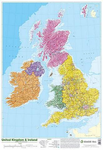 Map of UK and Ireland - Schofield & Sims - 9780721709383