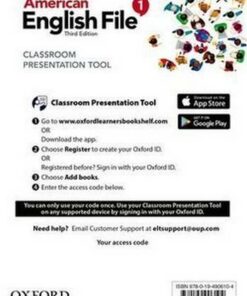 American English File (3rd Edition) 1 Classroom Presentation Tool (Internet Access Card) -  - 9780194906104
