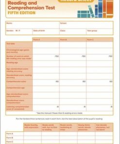 SSRCT Record Sheet (Pack of 10) Fifth Edition (Salford Sentence Reading and Comprehension Test) - Colin McCarty - 9781398321809