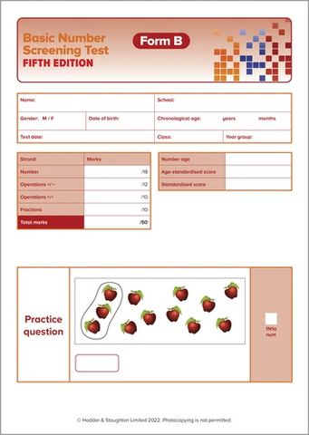 BNST Form B Fifth Edition (Pack of 10) (Basic Number Screening Test) 1 BNST Form B Fifth Edition (Pack of 10) (Basic Number Screening Test) - Colin McCarty - 9781398353176