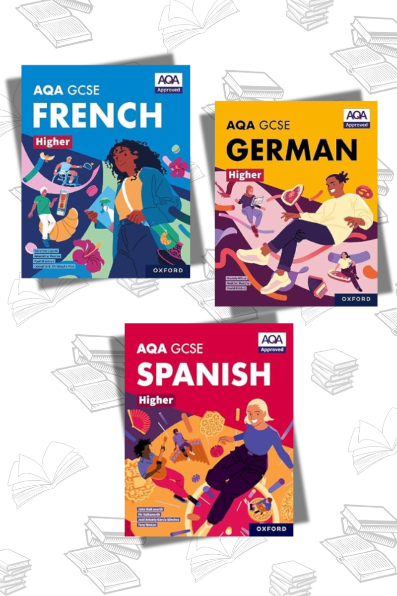 Three covers of the New OUP Modern Foreign Language textbooks