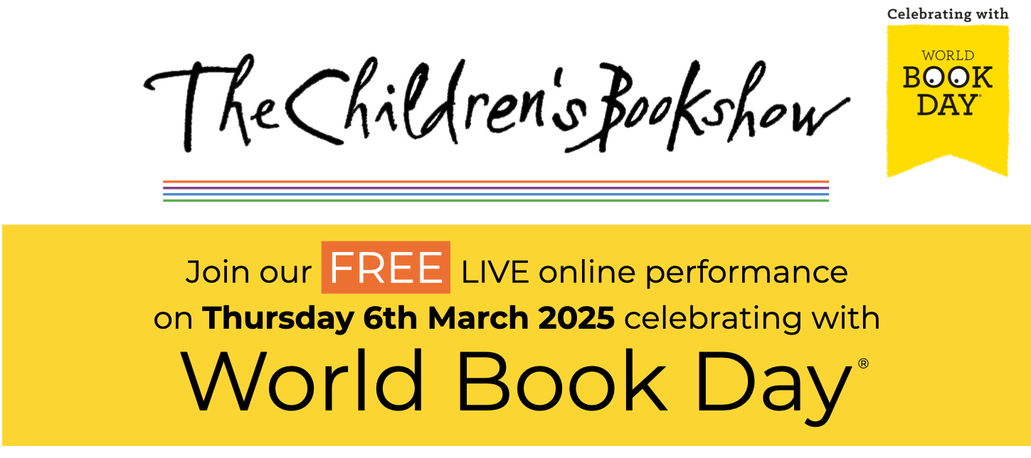2025 WBD flyer banner The Children's Bookshow presents Michael Rosen's Free Request Show