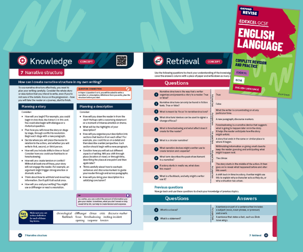 Spread from inside Oxford Revise for EDEXCEL GCSE English Language