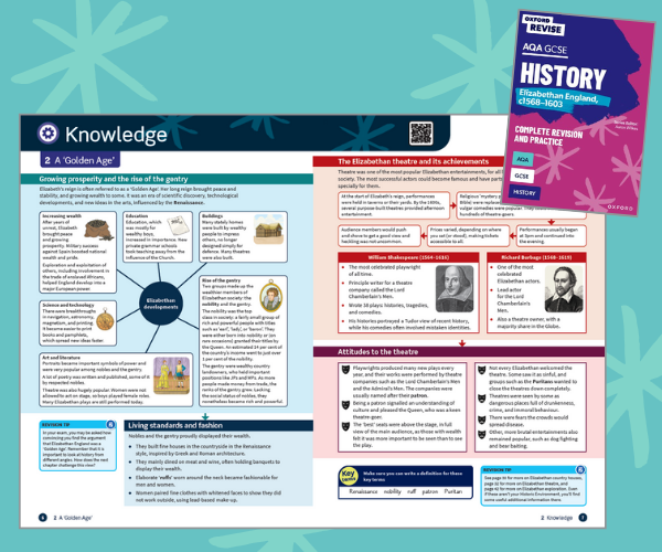 A spread from inside Oxford Revise for AQA GCSE History